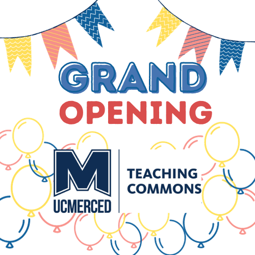 Banner image for Teaching Open House depicting the classroom and office building at UC Merced, the beginnings statue, and a classroom. The text "oberve to learn" is in the top right corner. 